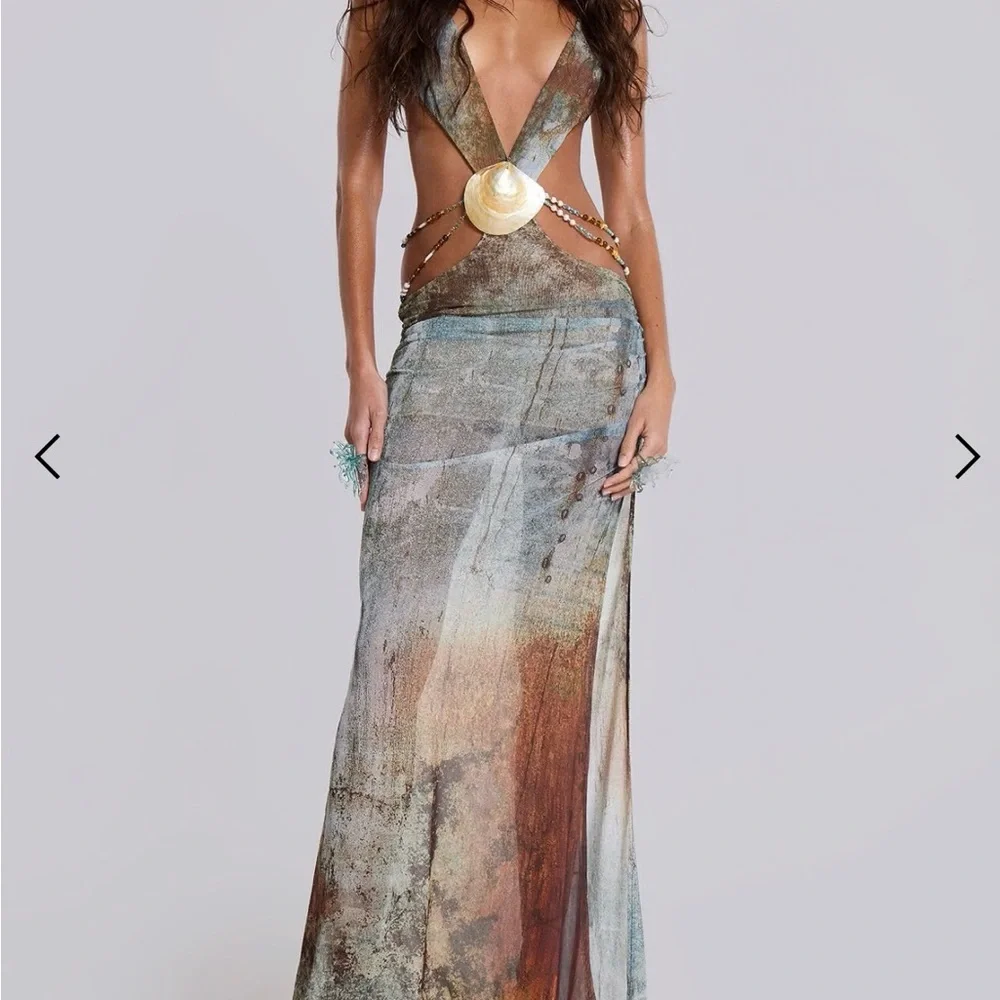 Jaded London Earthy Tones Backless Dress - Picture 5 of 7